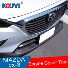 ABS Chrome Front Grille Hood Engine Cover Trim car sticker For Mazda CX-3 CX3 CX 3 2015 2016 2017 2018 accessories цена ABS Chrome Front Grille Hood Engine Cover Trim car sticker For Mazda CX-3 CX3 CX 3 2015 2016 2017 2018 accessories цены онлайн