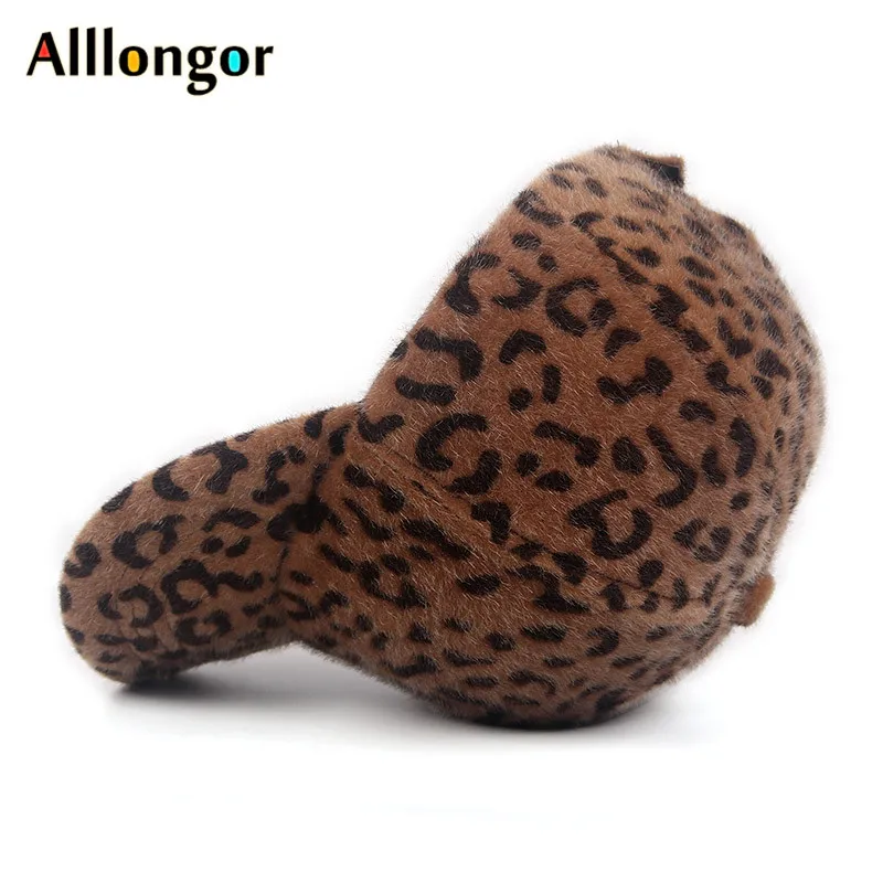 New Arrival Winter Baseball Cap Women Leopard print Wool Parent-child Caps child Snapback kids hat hip hop