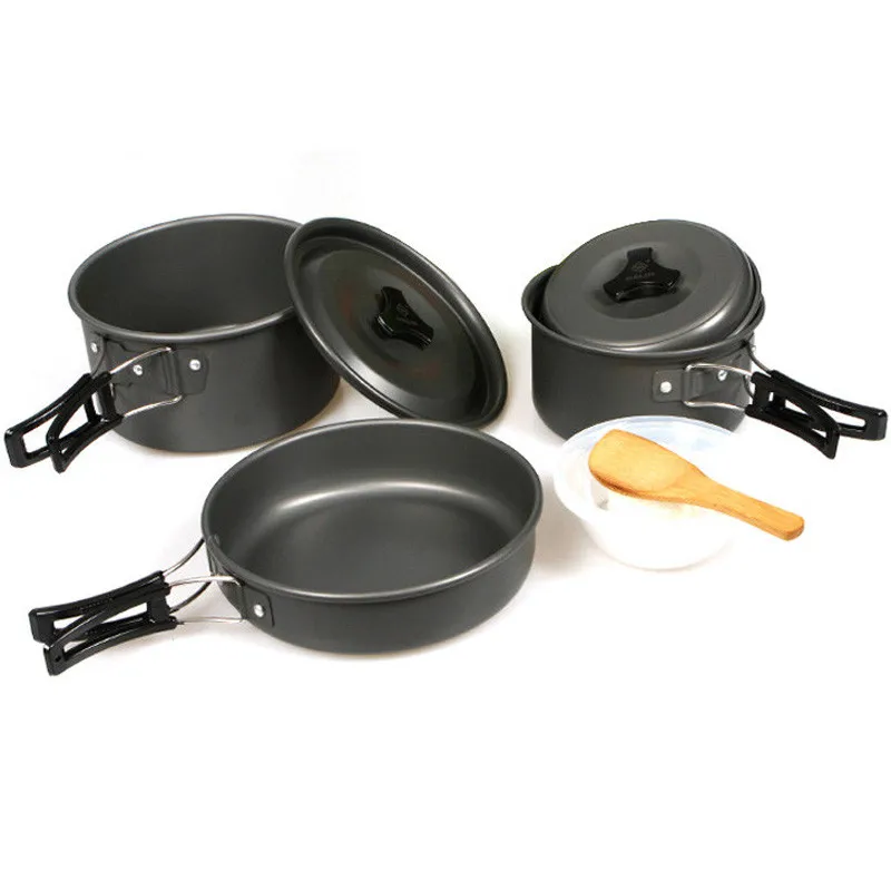 Portable Cookware Bowl Pot Spoon for Outdoor Camping Hiking Backpacking Travel Tableware Picnic Accessories