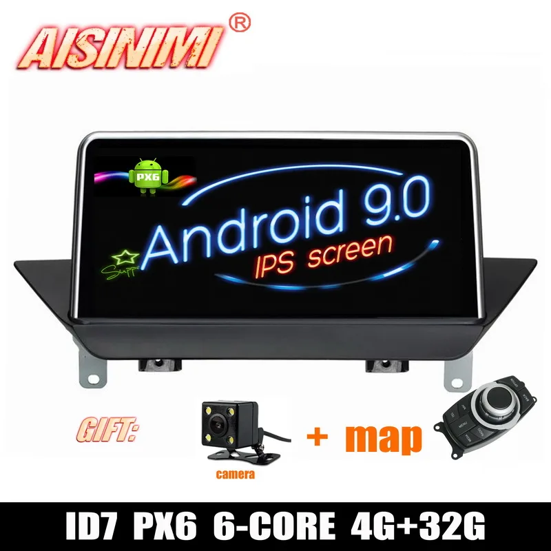 Android 9,0 ID7 автомобильный Dvd Navi плеер для BMW X1 E84 2009 2010 2011 2012 2013 аудио gps стерео ips экран все в одном - Color: Black