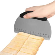 Нержавеющая сталь торт муки тесто скребок с линейка резец лопатки для теста пиццы резаки инструменты для выпечки Кухня гаджеты 16,2*11,7 см