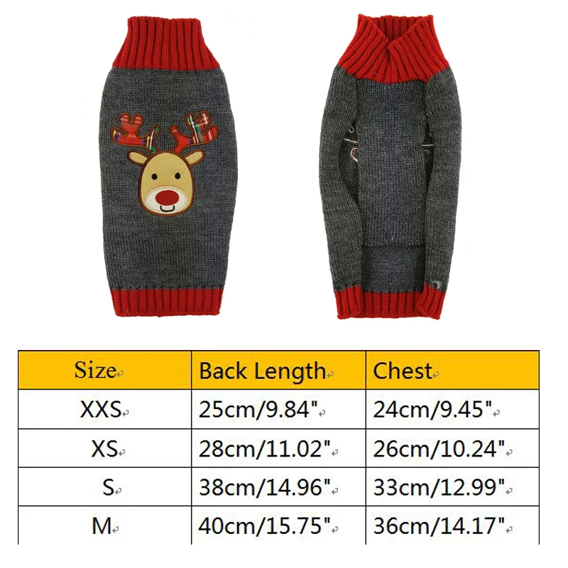 Рождественский вязаный свитер для собак с оленем модная одежда для домашних животных теплая одежда для собак костюм для маленьких и средних собак Тедди DOGGYZSTYLE