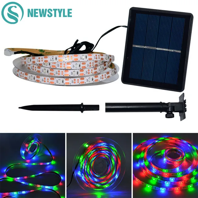 Buy 3M SMD2835 RGB Solar LED Strip Waterproof IP65 Solar Powered Lamp 3 Modes