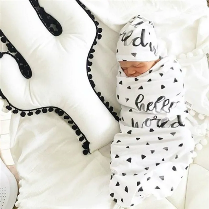 Для новорожденных спальный мешок повязка на голову шапка комплект Тип брат и сестра принтом спальный мешок для новорожденных спальный