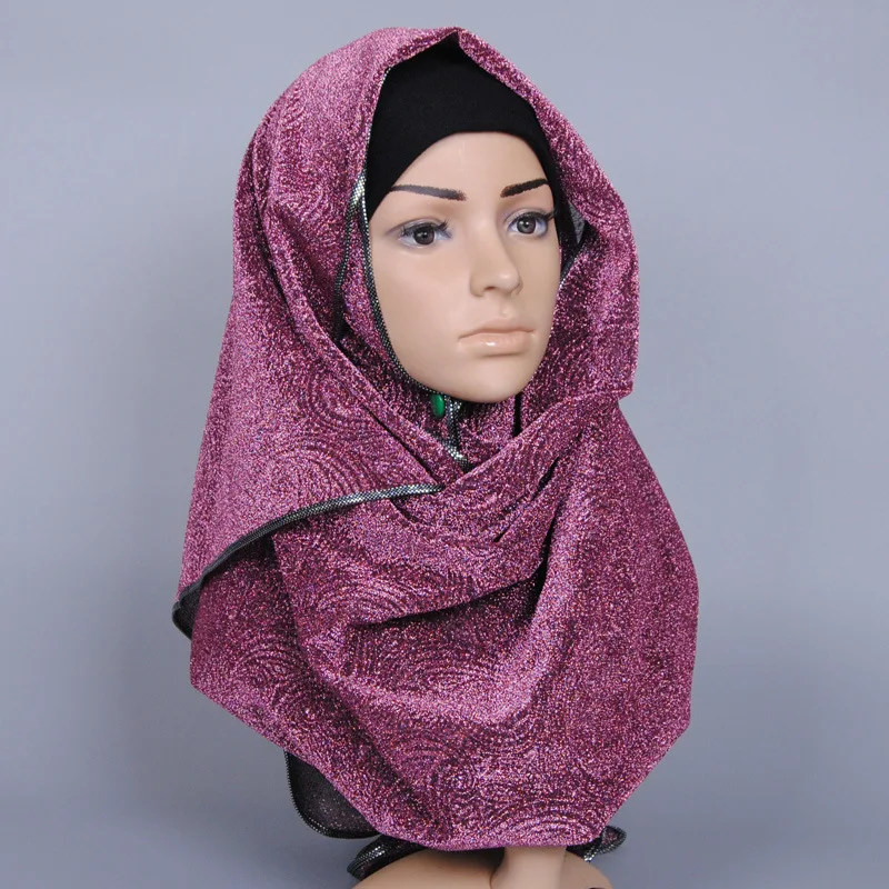 

(12 pieces/lot) viscose design scarf women glitter shawls muslim hijab scarves GBS335