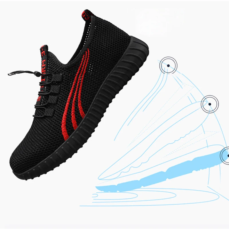 Мужская обувь для безопасности со стальным носком, легкие кроссовки унисекс для работы, дышащие износостойкие мужчины и женщины