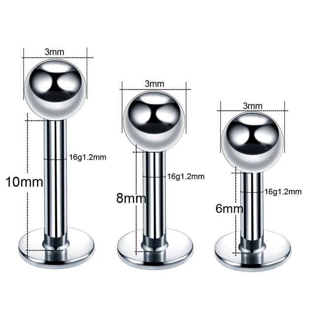 H-S Lot 1Piece Surgical Steel Assorted Colors Labret Stud Lip Piercing Ear Cartilage Tragus Helix Ring Fashion Charming Jewelry 4
