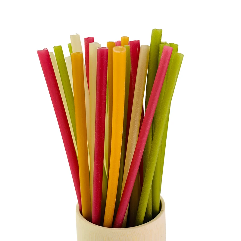 

12Pcs Biodegradable Drinking Straw Kitchen Bar Tool Cold Drink Straws Colorful Edible Disposable Rice Straw Bar Accessories