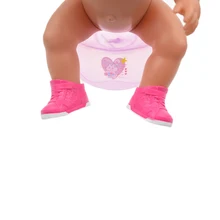 Pink Boots shoes wear fit 43cm Baby Born zapf Children best Birthday Gift
