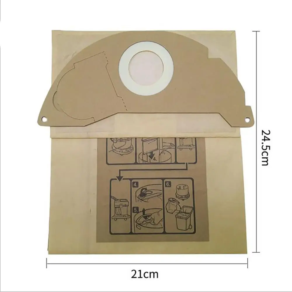 4 шт пыли Hepa фильтры+ 5 шт бумажные мешки для Karcher части пылесосов картридж HEPA фильтр A2204 VC6100 A2004 WD3.200@ 15
