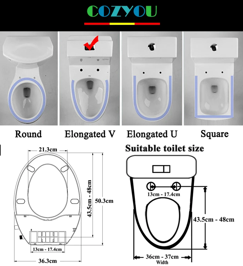 Отопление биде COZYOU унитаз беде сиденье для унитаза самоочищающаяся крышка для унитаза с функцией биде Форма V безгласный Медленно закрыть PP Материал Напряжение 100 V-250 V мощность 28 W женский стиральная сопла wc