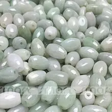 Восковой белый Класс естественным Бирма нефрита драгоценных камней Форма ствола свободные бусины 8x12 мм