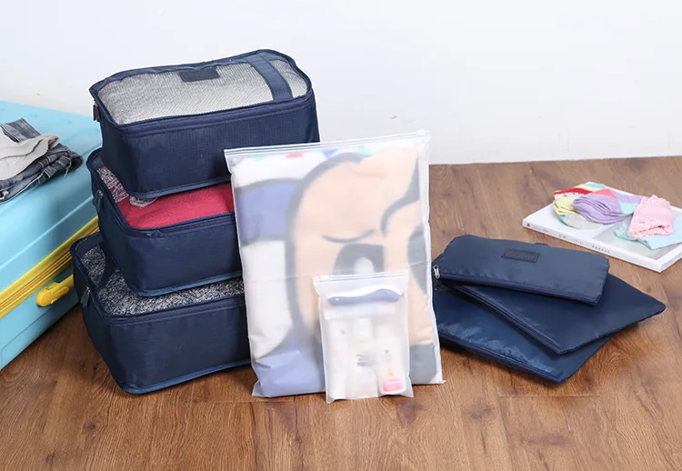 Новинка 8 шт./компл. высокого качества Oxford Тканевые для путешествий Сетчатая Сумка в сумке органайзер для багажа Упаковка объемный органайзер для одежды