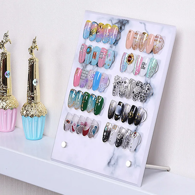 Online Neue ankunft Hohe Qualität Falsche Nagel Spitze Art Display Stand Bord Magnet Adsorption Abnehmbare Farbe Karte Zeigt Regal