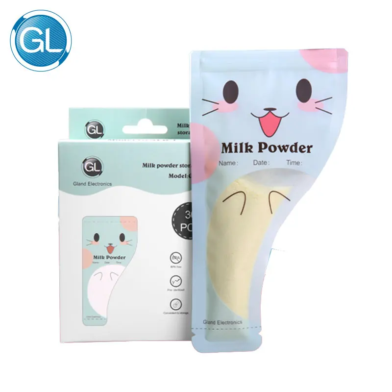 

New GL 30Pcs/Pack Milk Powder Storage Bag Baby Food Storage Cute Design Mark Name and Date Portable for Travel Milk Storage Bag