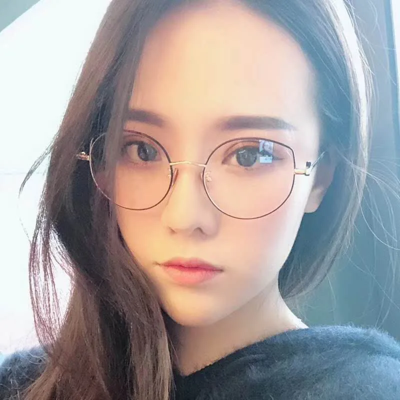 

Qualities Gold Rose Spectacle Frame Cat Eye Glasses Frame Clear Lens Women Brand Eyewear Optical Frames Myopia Nerd Eyeglasses
