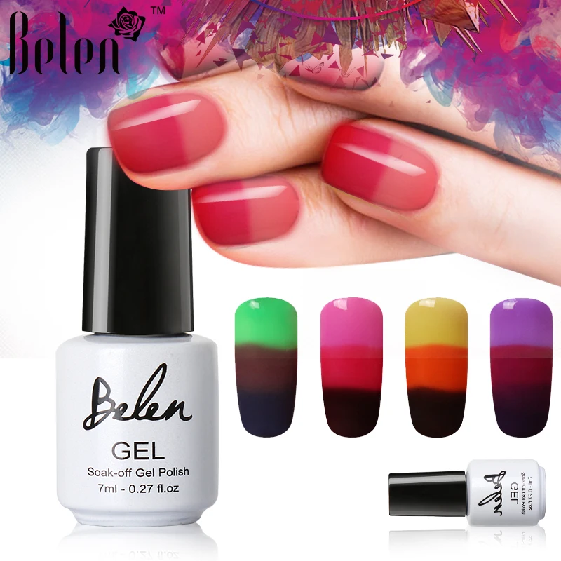 

Belen 7ml Gel varnish Nail Gel Polish Color Changing Chameleon Temperature Nail Polish Thermal Color Change UV Gel Lacquer Gel