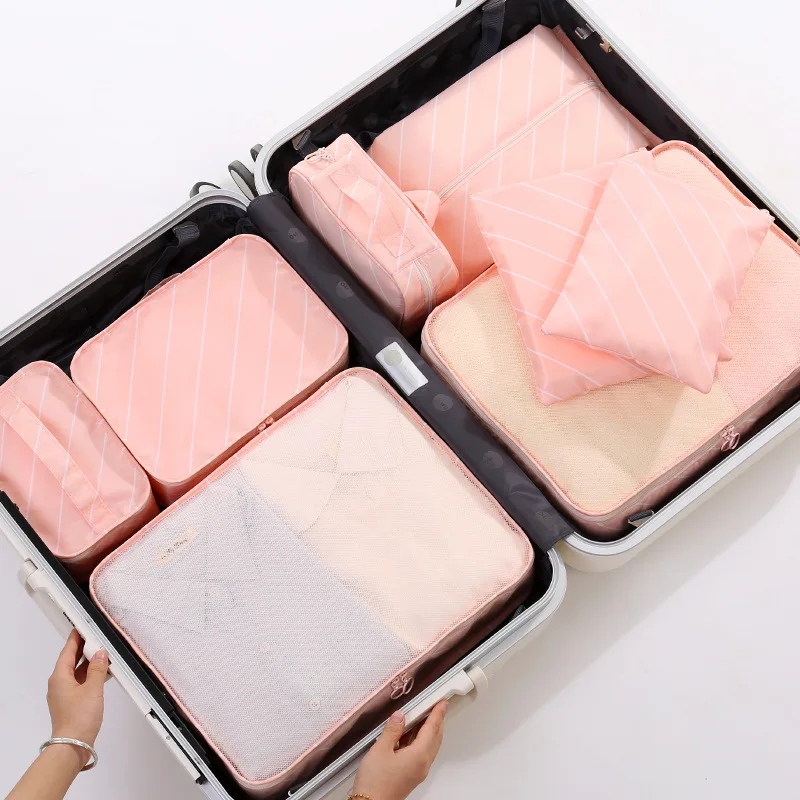 

8 PCS Travel Storage Bag Set Waterproof for ClothesTidy Organizer Pouch Suitcase Home Closet Divider Container Organiser