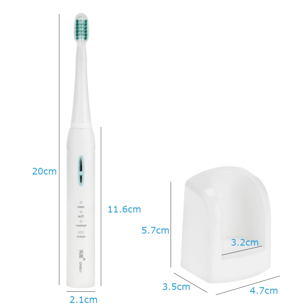 LANSUNG SN901 ультра sonic Электрический Зубная щётка беспроводной Перезаряжаемые зубные щетки с 4 шт. сменные головки Z25
