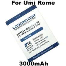 LOSONCOER 3000mAh for UMI ROME Battery Use for UMI ROME X Battery ROMEX Smartphone Batteries