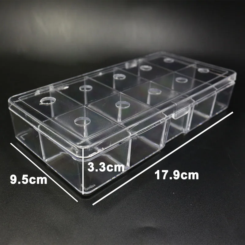 3 коробки/упаковка пустые акриловые дубляжные ящики для хранения с 10 отсеками и выходными отверстиями роскошный дозатор для дубления мухобойка коробка для снастей