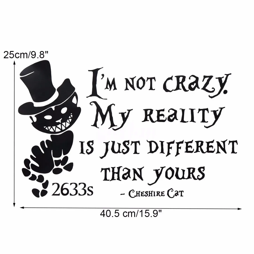 Wall Stickers Alice In Wonderland Cheshire Cat Wall Paper Vinyl Removable Home Decor Wallstickers