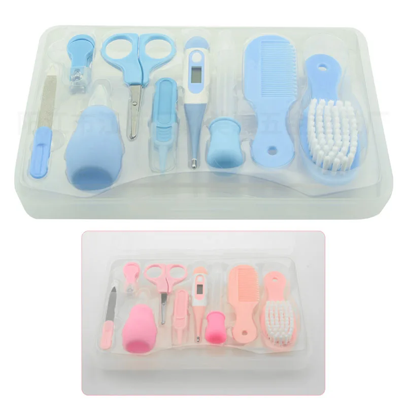 9 PCS Set Baby Care Tools Electronic Thermometer Nursing Nail Care Clipper Shear Comb Trimmer