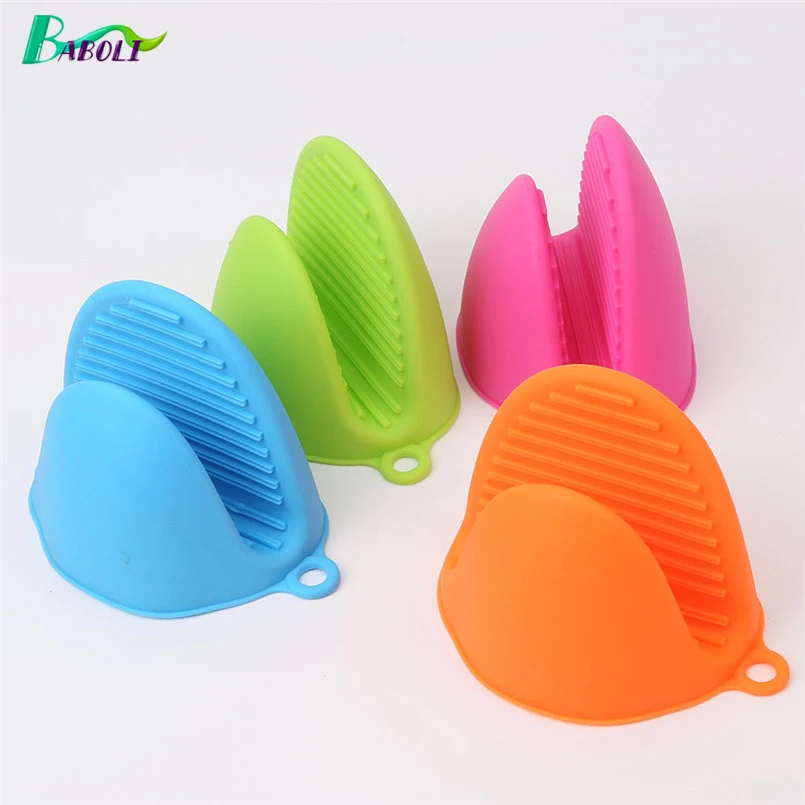 

1PC Silicone Heat Resistant Glove Clip Pot Holder Oven Mitt Cooking Finger Protector Baking Useful Gloves Anti-slip Kitchen Tool