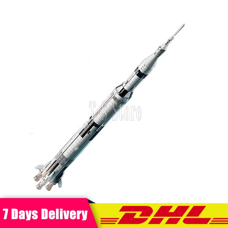 

DHL Lepin 37003 1969Pcs Creative Series The Apollo Saturn V Launch Vehicle Set Children Building Blocks Bricks Toy 21309