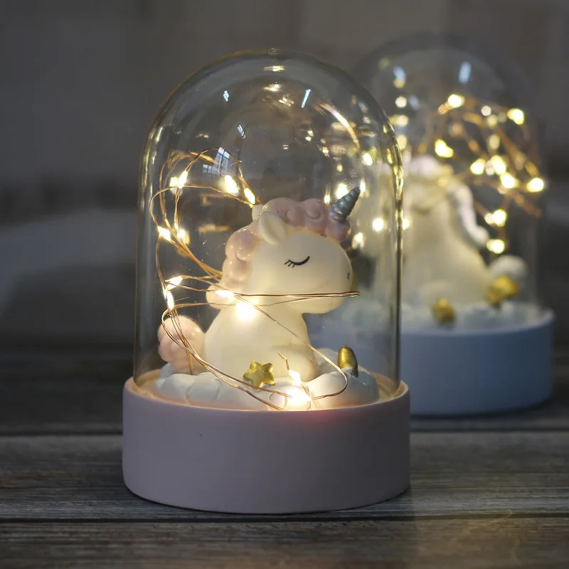 Cartoon LED Night Light Luminaria Garland Fairy String Lights Novelty Unicorn Night Lamp Bedside Lamp For Kids Christmas New Year Gift (8)
