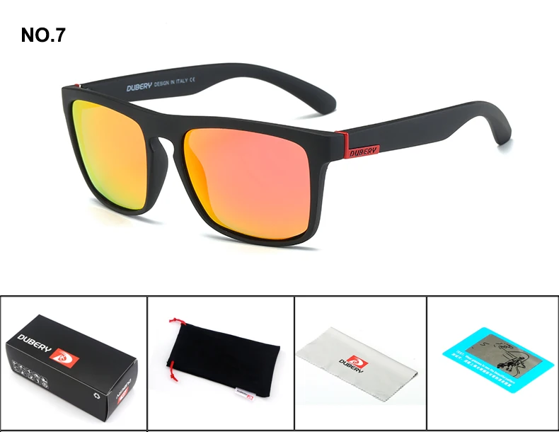 DUBERY, поляризационные солнцезащитные очки, мужские авиаторные очки для вождения, мужские солнцезащитные очки, Ретро стиль, дешевые, Роскошные, брендовые, дизайнерские очки - Цвет линз: NO.7