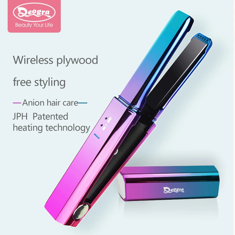 

Deogra wireless splint straight hair straight volume dual-use USB charging portable small curling iron hair straightener