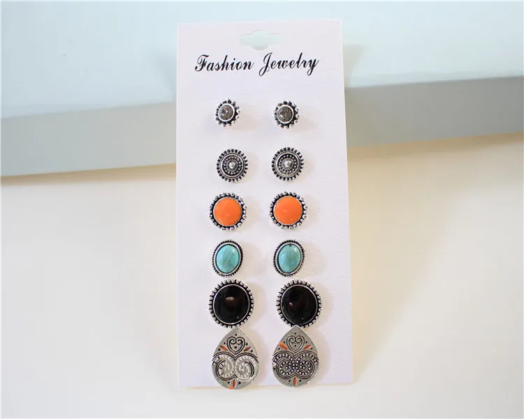 6 пар/компл. новейшая мода богемный треугольник слон горный хрусталь цветок