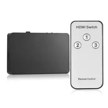 

3 In 1 Out Splitter Switcher For HDMI 3 Port Remote Control 1080P HD Auto Switch Computer Audio Video Hub