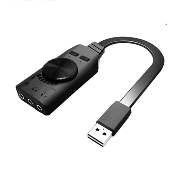 

High Quality Universal Computer Sound Card USB Audio Interface External 3.5mm Microphone Audio Adapter Soundcard