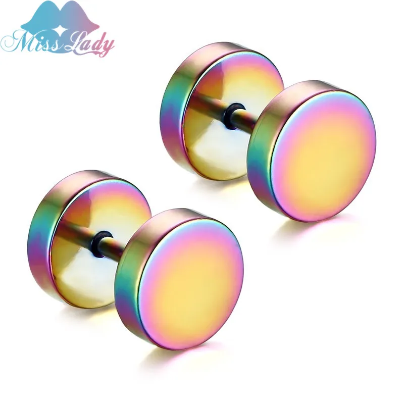 Buy Miss Lady Circular dumbbell earrings hip hop rock