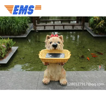 

Cute Puppy Statue Simulation Anima Yorkshire dog Art Craft Full-Length Portrait Resin Home Decor Birthday Gift Q232