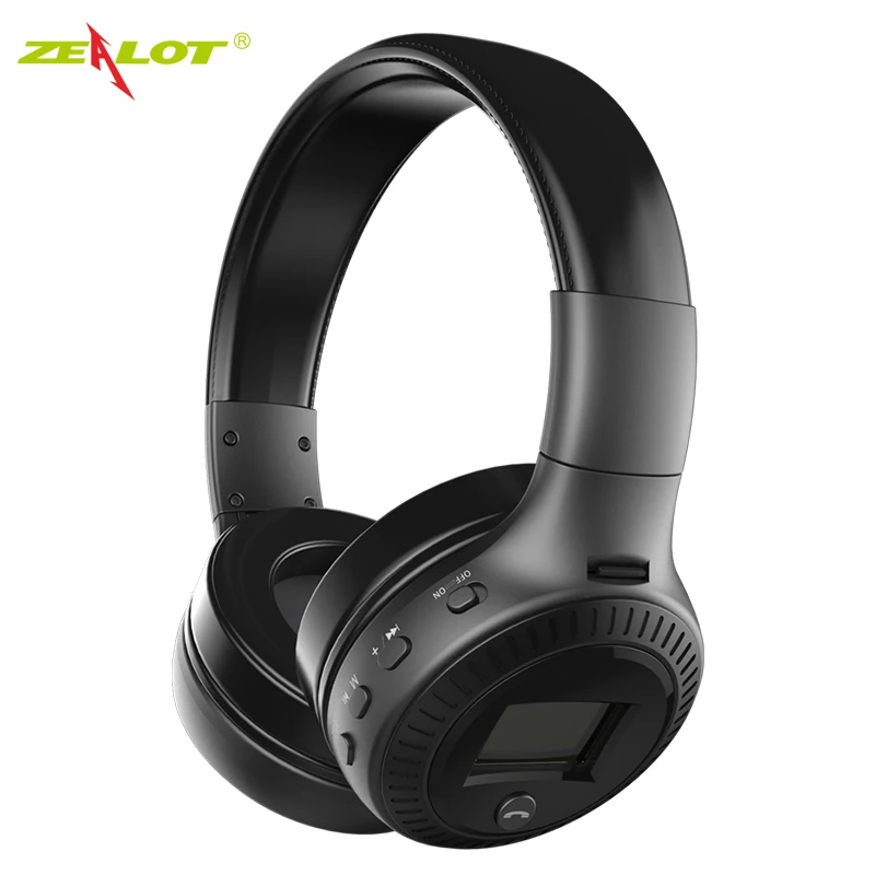 Bluetooth стереонаушники ZEALOT B19 складные с микрофоном и ЖК дисплеем|hifi headset|wireless