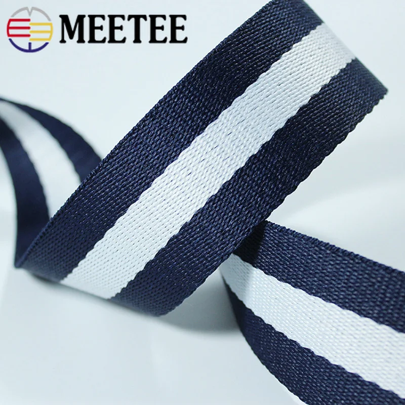 

Meetee 5meters 20-50mm Polyester Stripes Webbing for Bags Belt Strap Ribbon Tape DIY Garment Home Decor Band Sewing Accessories