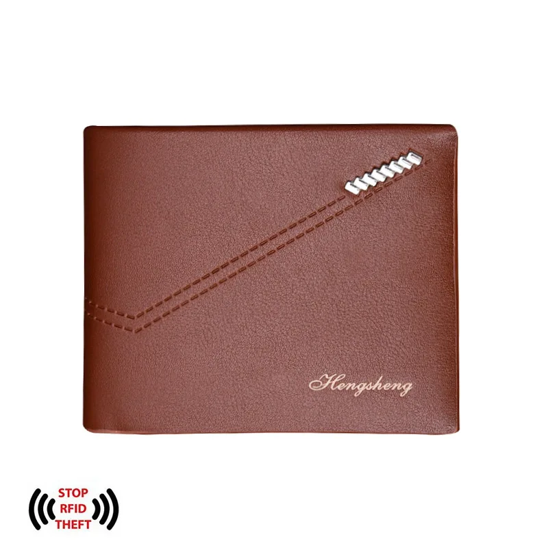

RFID Blocking New Men's Wallets Antimagnetic 3 Colors Samll Zipper Coin Pocket ID Card Holder Purse