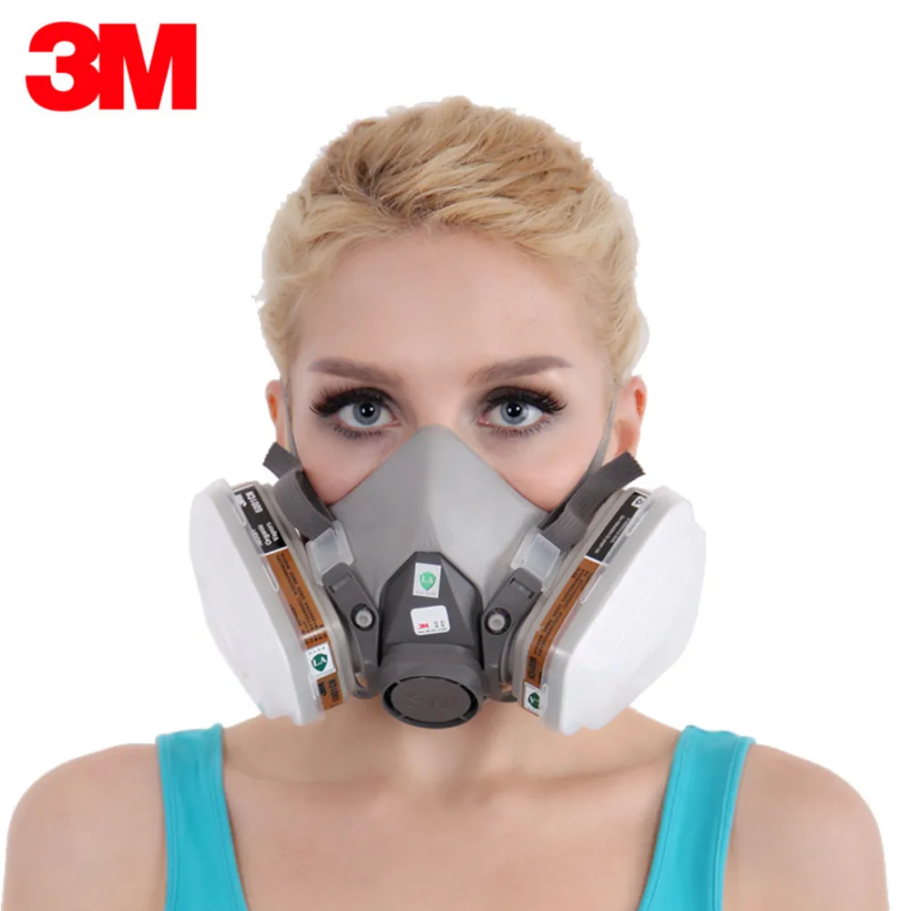 

3M 6200+6001 Anti-Dust Gas Mask Half Face Respirator Anti Organic Vapor Benzene PM2.5 Anti-Gas Multi-purpose Protection Mask