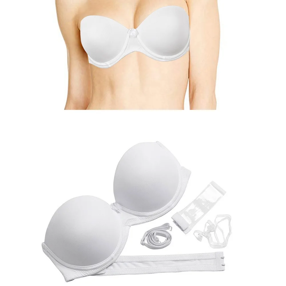 

New Strapless Underwire Push up Bras Multiway Wedding BH sexy Lingerie for Women A B C D E F Cups Dropshipping