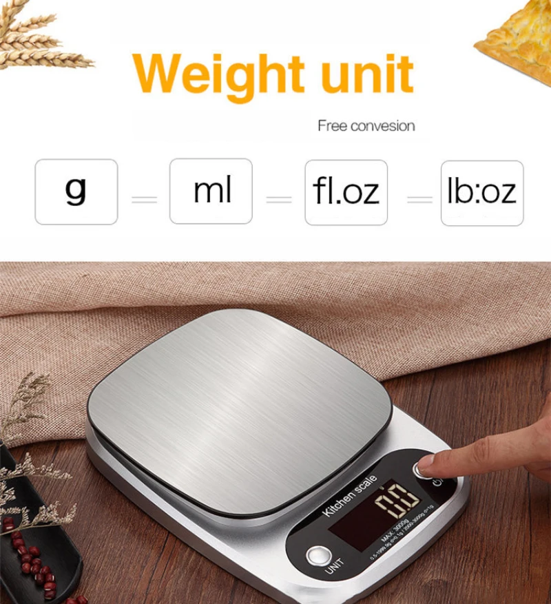 YIBO светодиодный Электрический цифровой весы еда диета кухонные весы домашние портативные мини весы кухонные измерительный инструмент