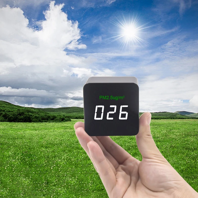 Günstig TOP Mini Pm2.5 Detektor Luft Qualität Tester Monitor Meter Wiederaufladbare Luft Detektor