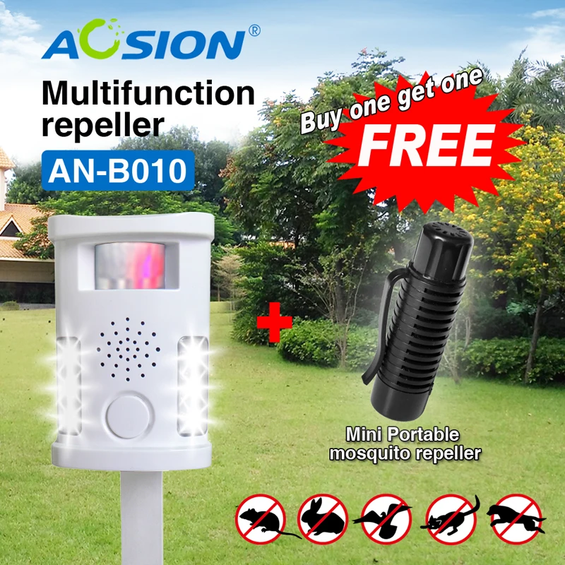 

Buy Free shipping AOSION Ultrasonic animal repeller bird cat dog repellent pest control( Got portable mosquito repeller )