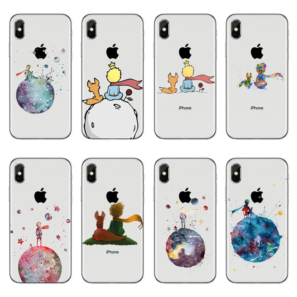 Cartoon The Little Prince The earth space Soft silicone Phone Case Cover For iPhone X 10 6 6S Plus 7 7 Plus 8 8 Plus King Case
