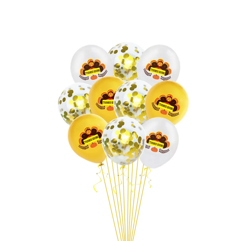 10Pcs Happy Turkey Latex Balloons Thanks Giving Day Decoration Gold Confetti Balloons Thanks Giving Day Party Supplies 10Pcs Happy Turkey Latex Balloons Thanks Giving Day Decoration Gold Confetti Balloons Thanks Giving Day Party Supplies