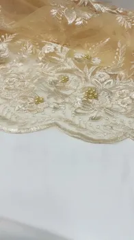 

Beads African Fabric For Wedding Dress Lace Fabric On Sale deep red Tulle Lace Fabric 2018 ju-6-16