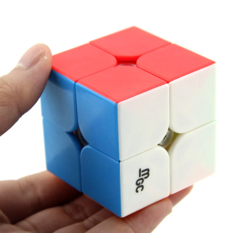 Yongjun MGC 2x2x2 Magnetic Magic Cube Black/Stickerless YJ MGC 2x2 Speed Cube for Brain Training Toys For Children Kids Christm