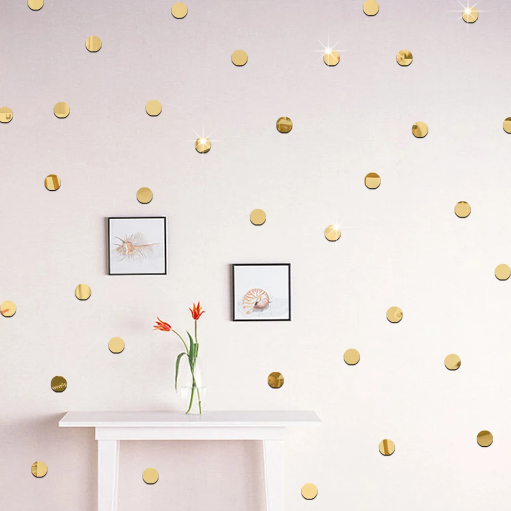 100Pcs 3D 2cm Acrylic Mirror Effect Heart Mosaic Wall Sticker Decal Home Decor